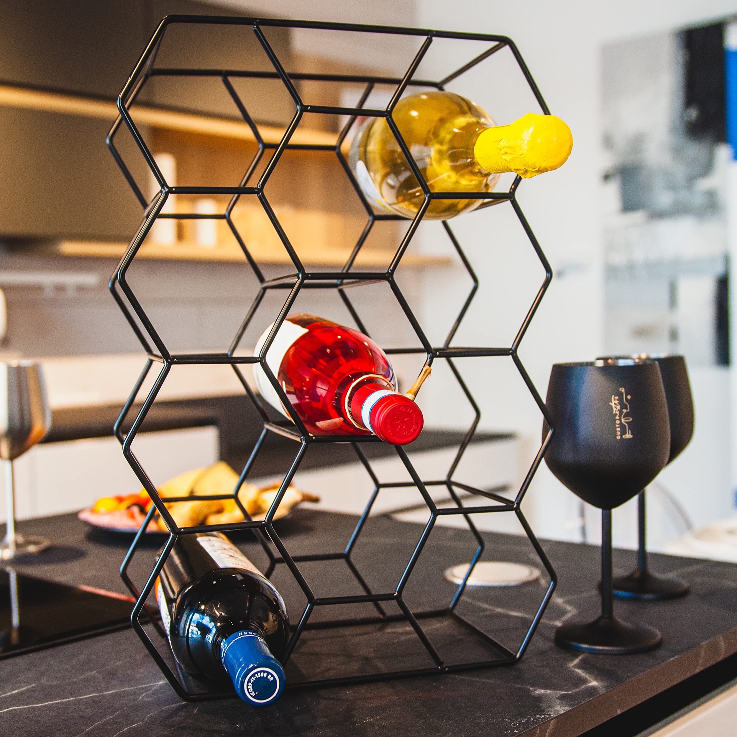 Gusto Nostro coordinating rack complements this model with a glass-storing option.