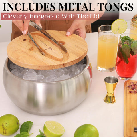 Gusto Nostro large-capacity ice bucket for entertaining indoors or outdoors