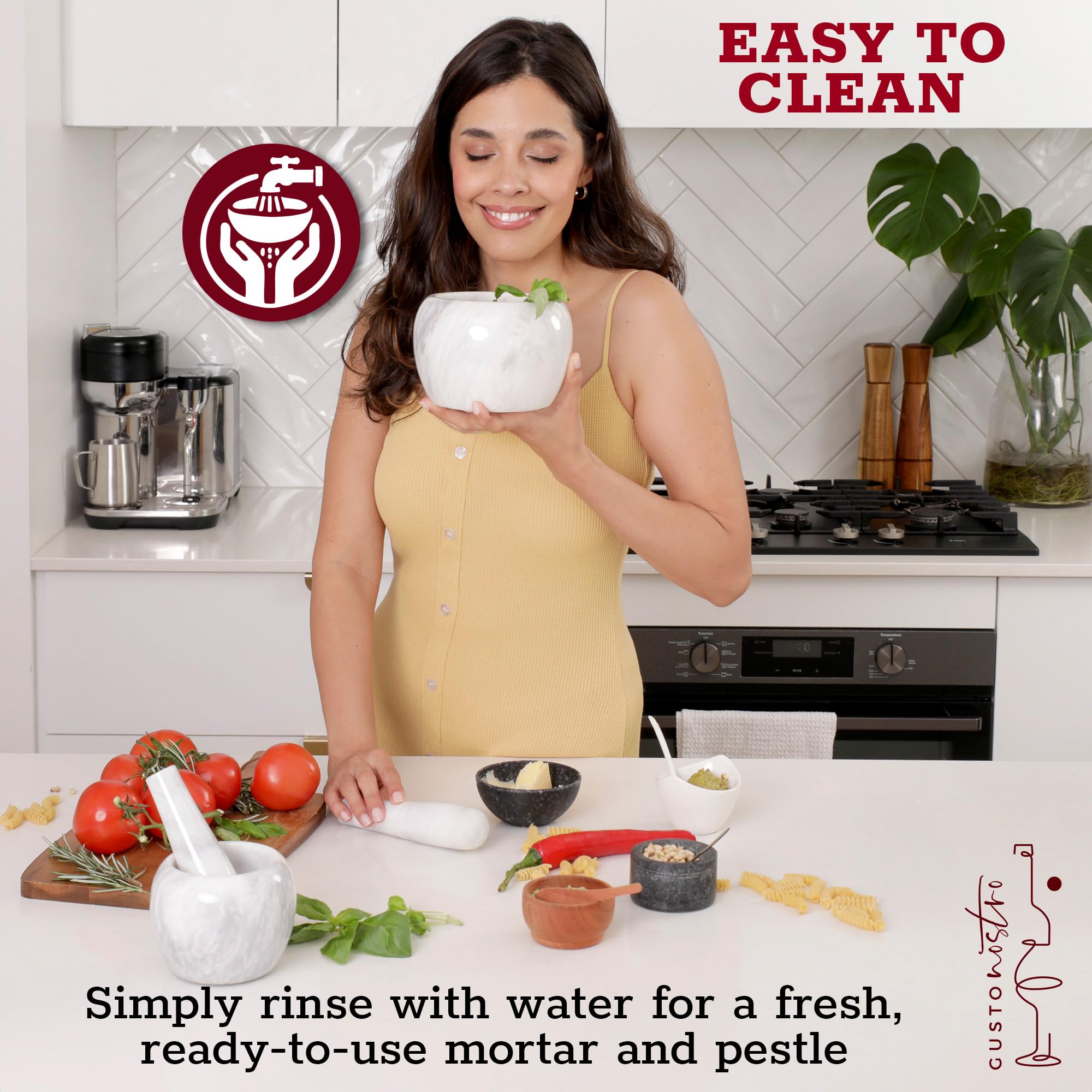 Gusto Nostro set on kitchen counter as stylish centerpiece