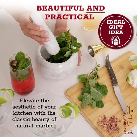 Gusto Nostro mortar and pestle shown as a versatile kitchen essential