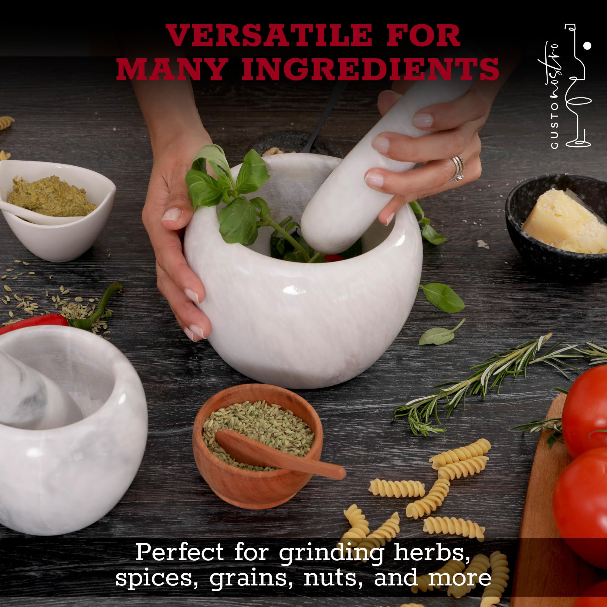 Gusto Nostro marble tool highlights natural veining and premium craftsmanship