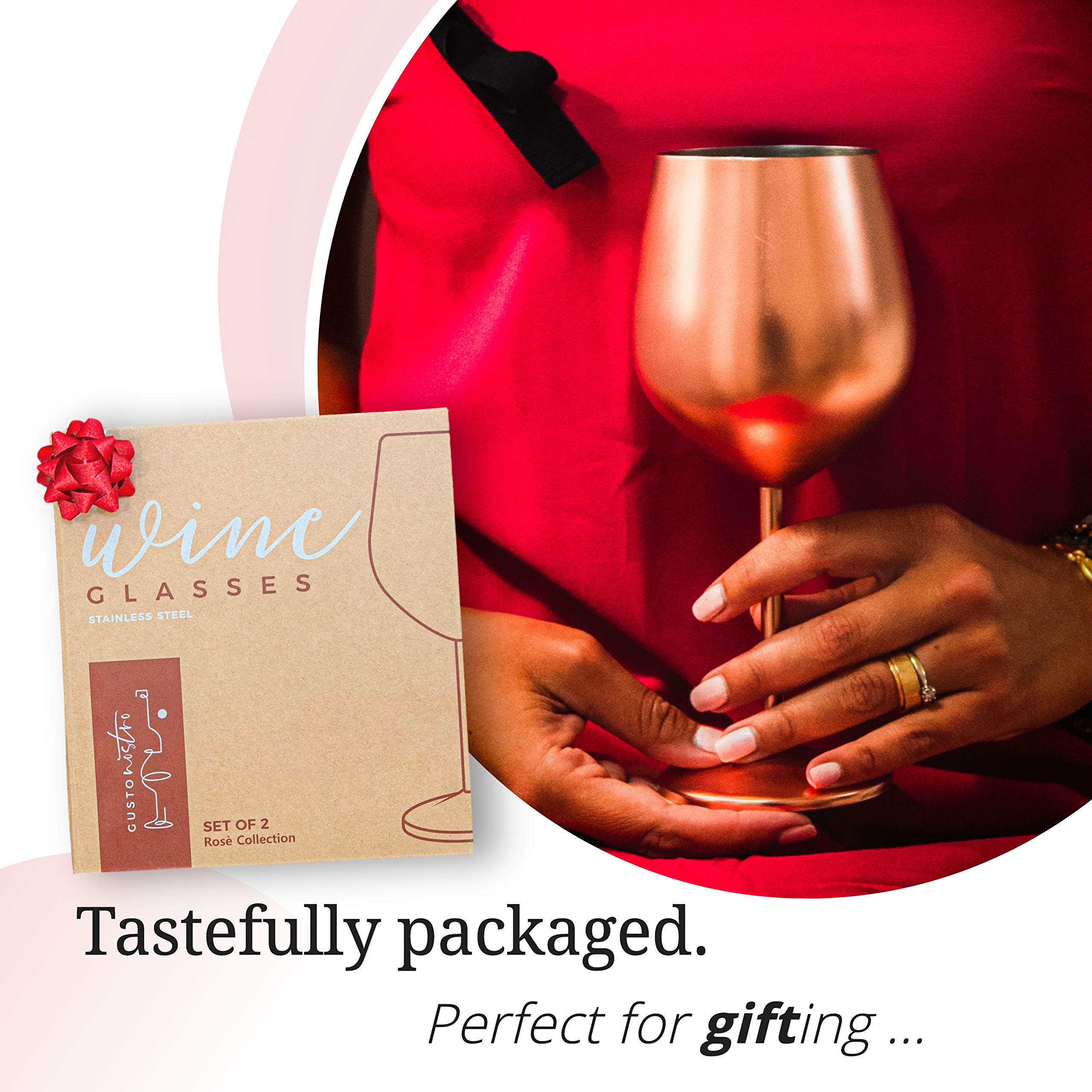 Gusto Nostro set of 2 gift-packaged wine glasses ready for gifting