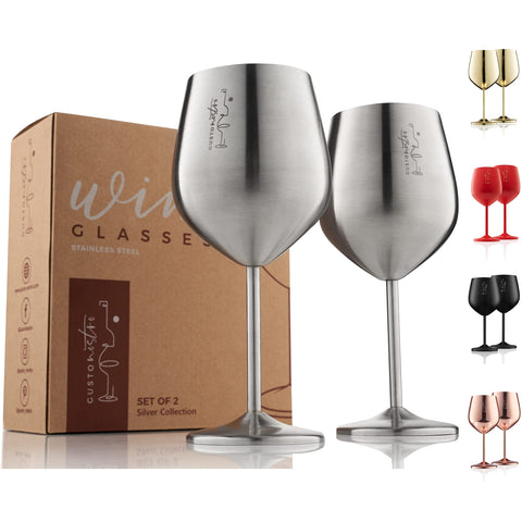 Gusto Nostro stainless-steel wine glass 18 oz, durable and stylish for outdoor sipping.