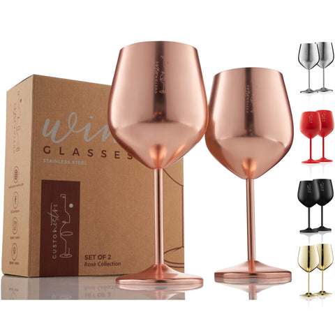 Gusto Nostro stainless steel wine glass 18oz unbreakable pour for outdoor sipping