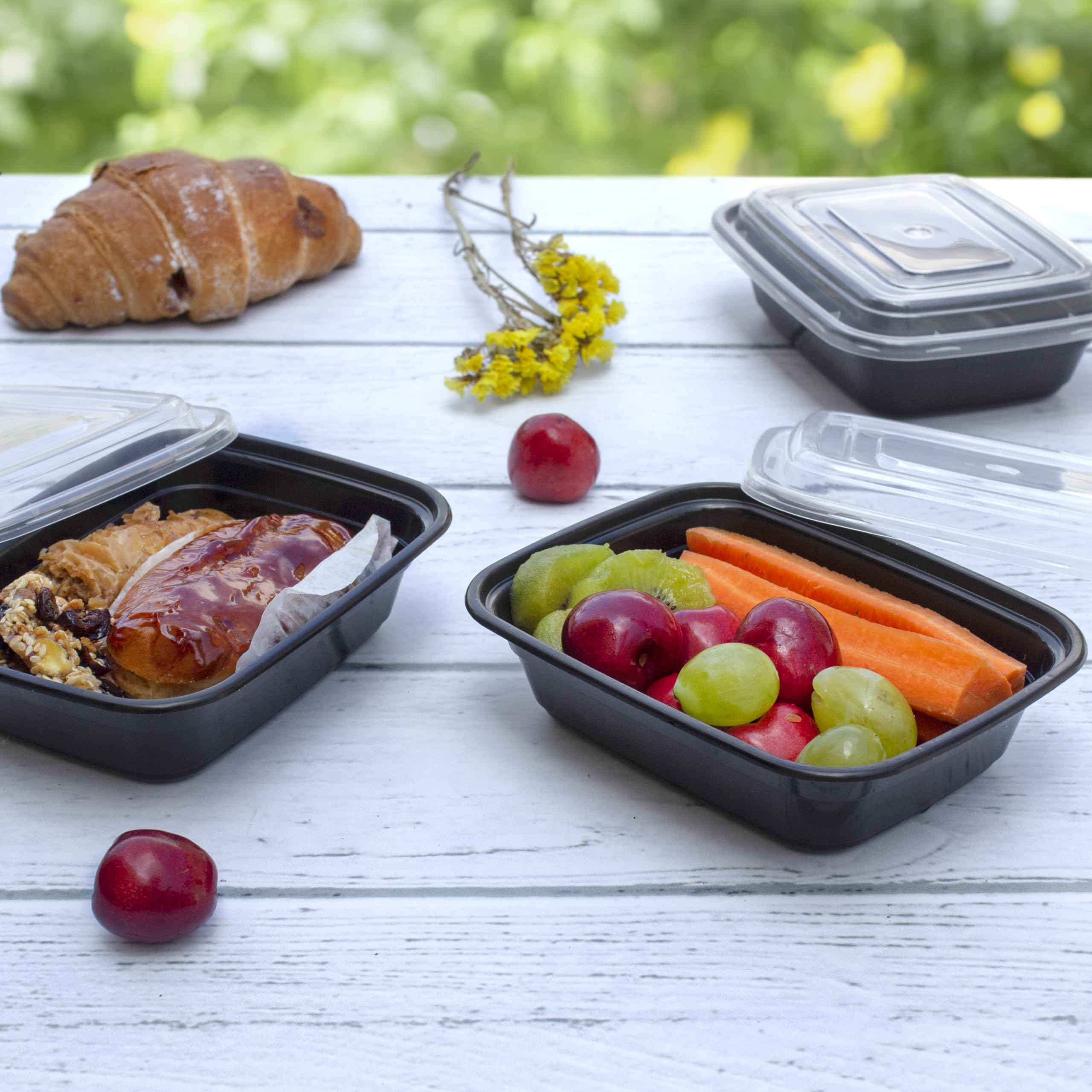 GUSTO pack of 50 containers for bulk meal prep and organization.