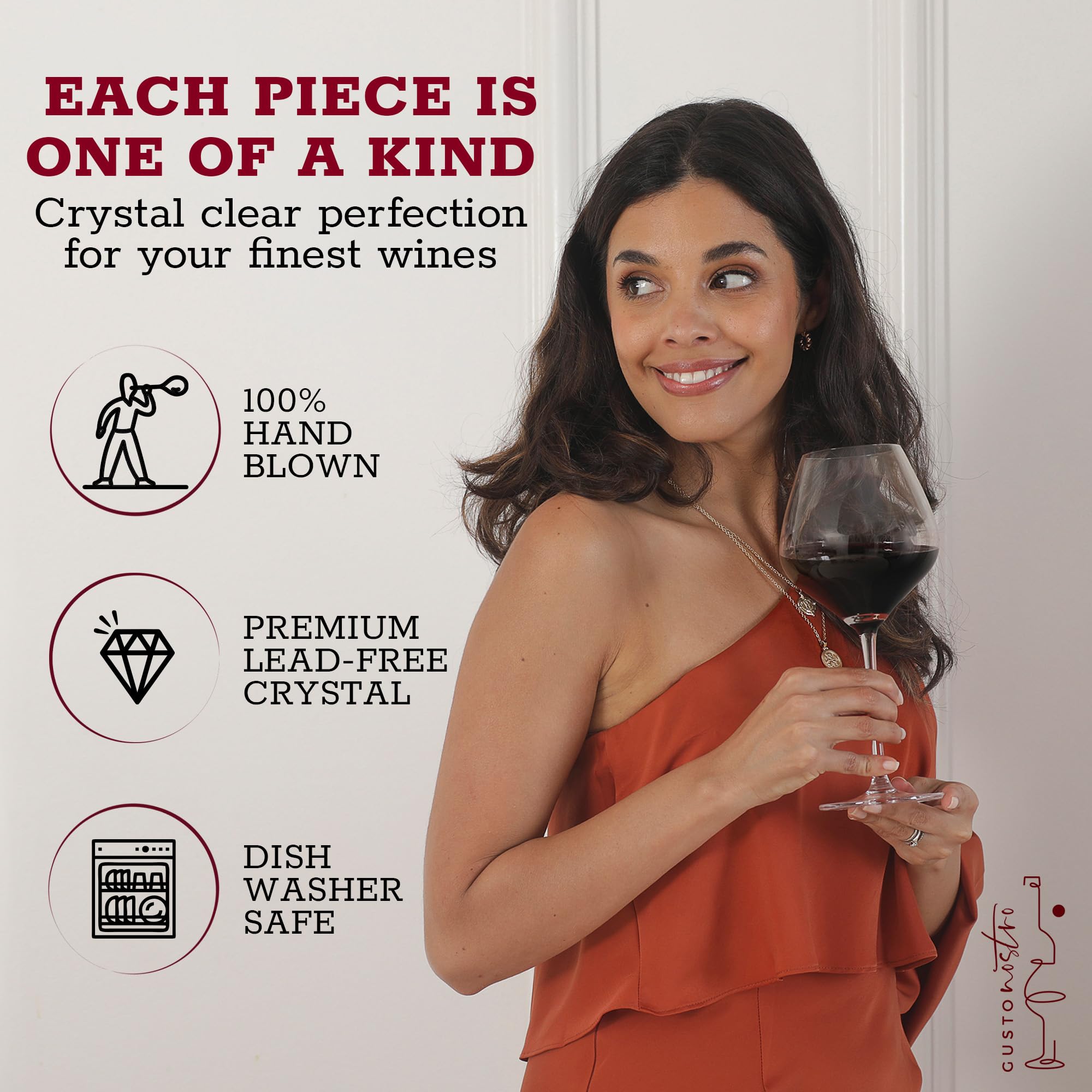 Gusto Nostro aeration-focused design enhances aroma with each sip.