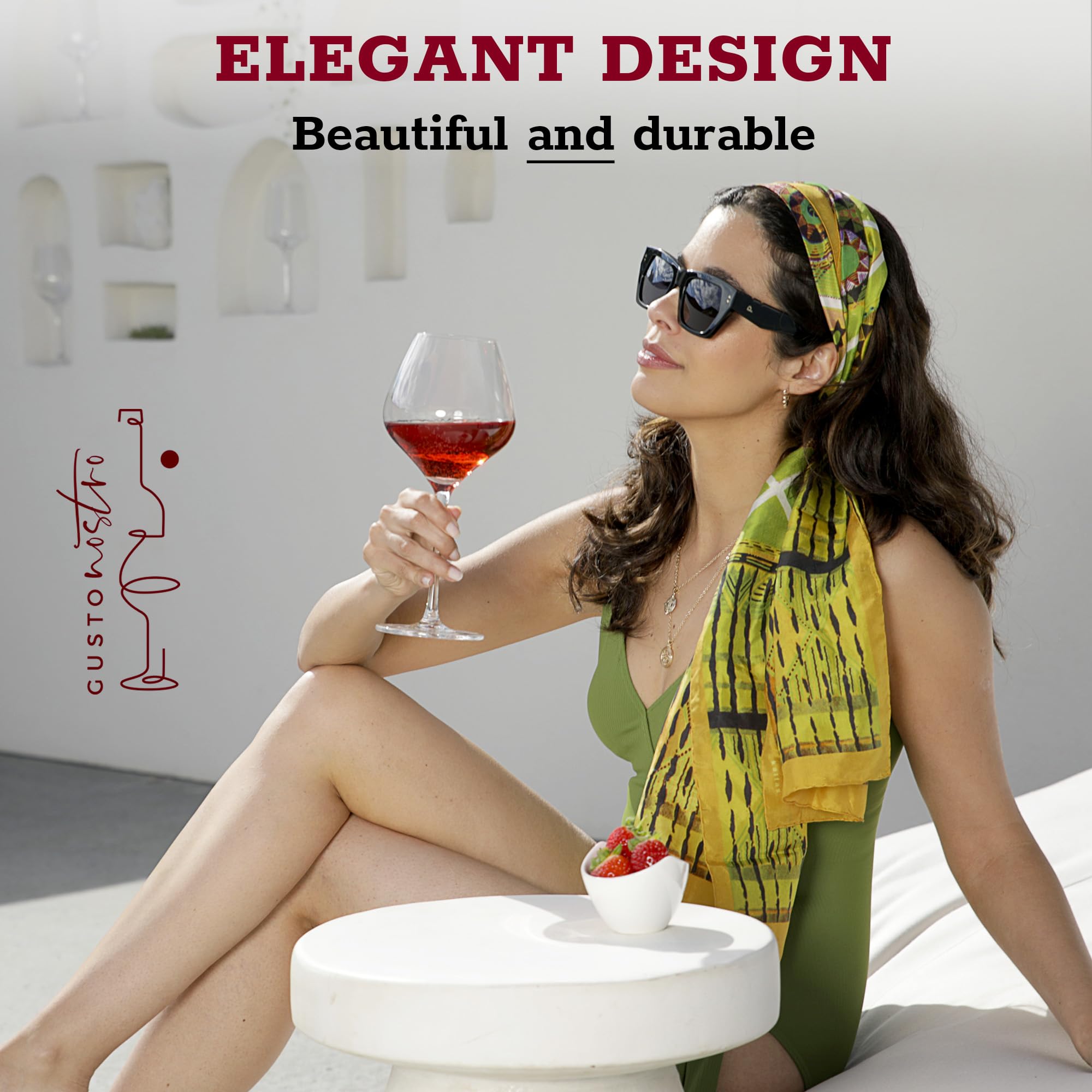 Gusto Nostro ergonomic grip ensures comfortable swirling and handling.