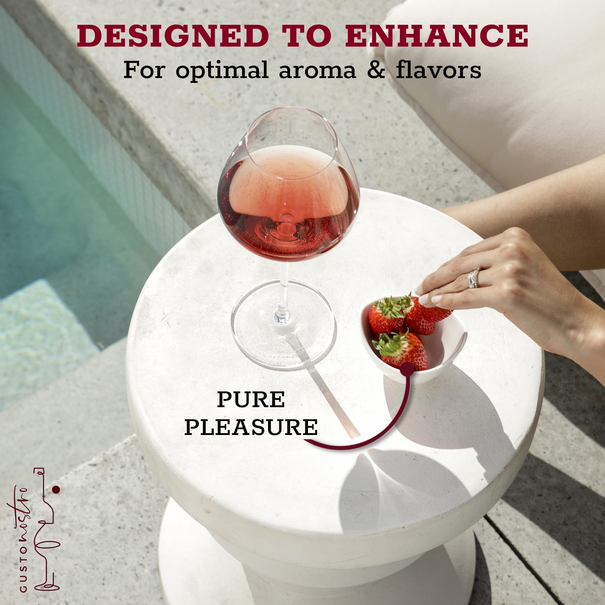 Gusto Nostro glasses ideal for weddings, holidays, and celebrations.