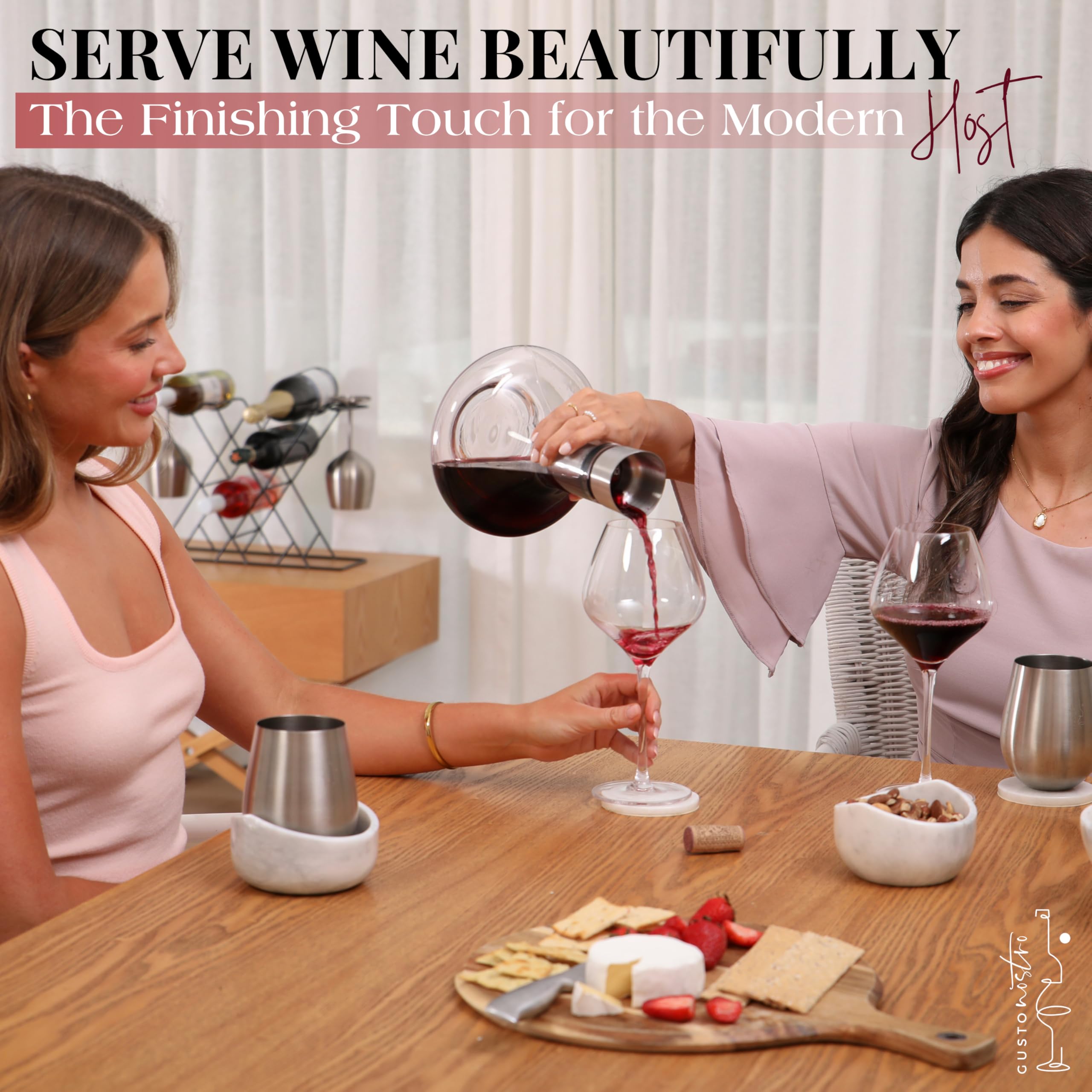 Gusto Nostro stainless steel pour spout delivers a drip-free, controlled pour