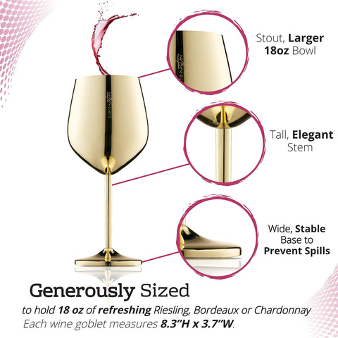 Gusto Nostro beach wine glass 18oz keeps cocktails safe near the shore.