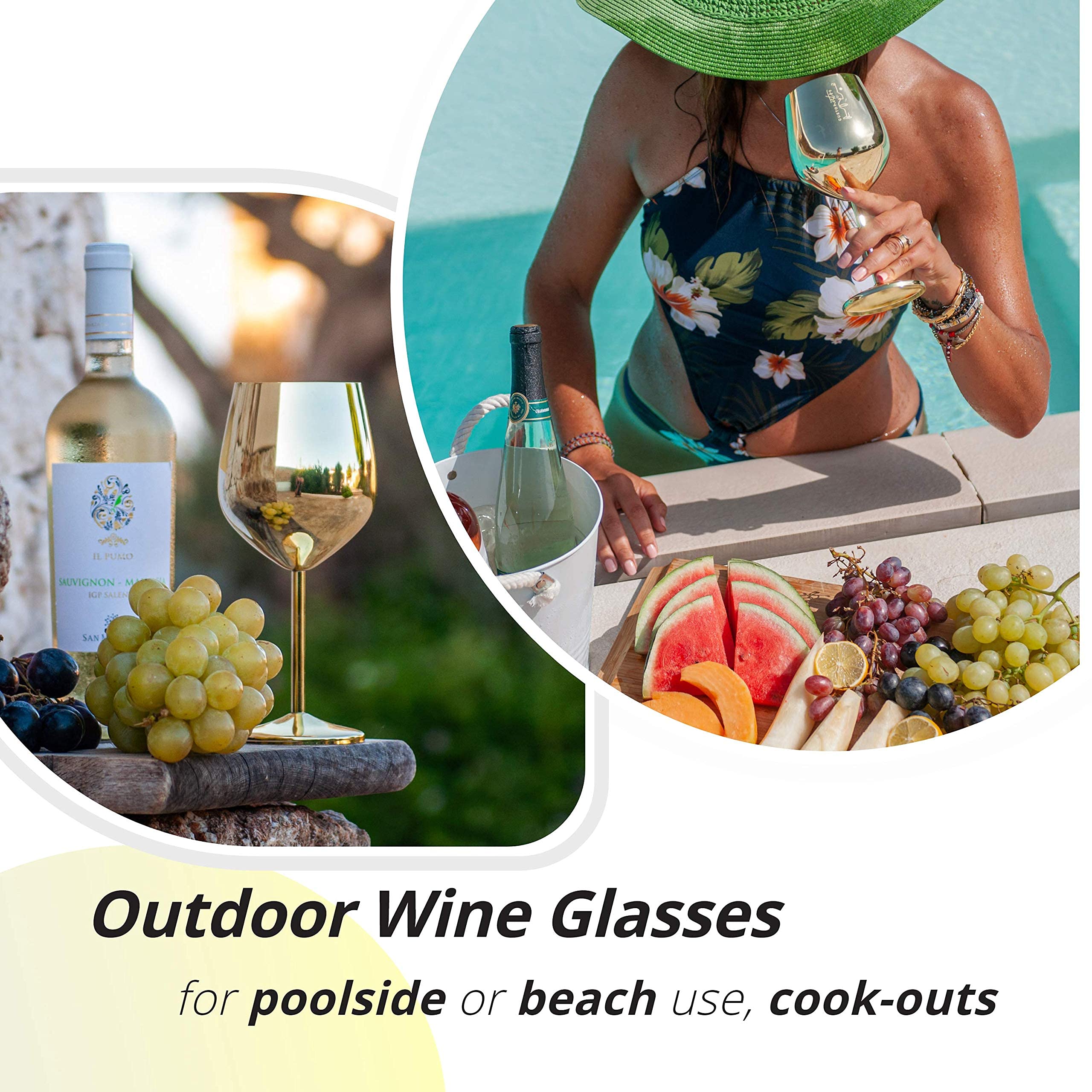 Gusto Nostro camping wine glass 18oz shatterproof for rugged adventures.