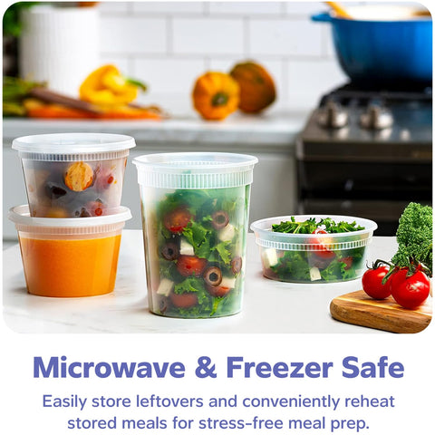 GUSTO To Go 32 oz deli container with lid for bulk storage