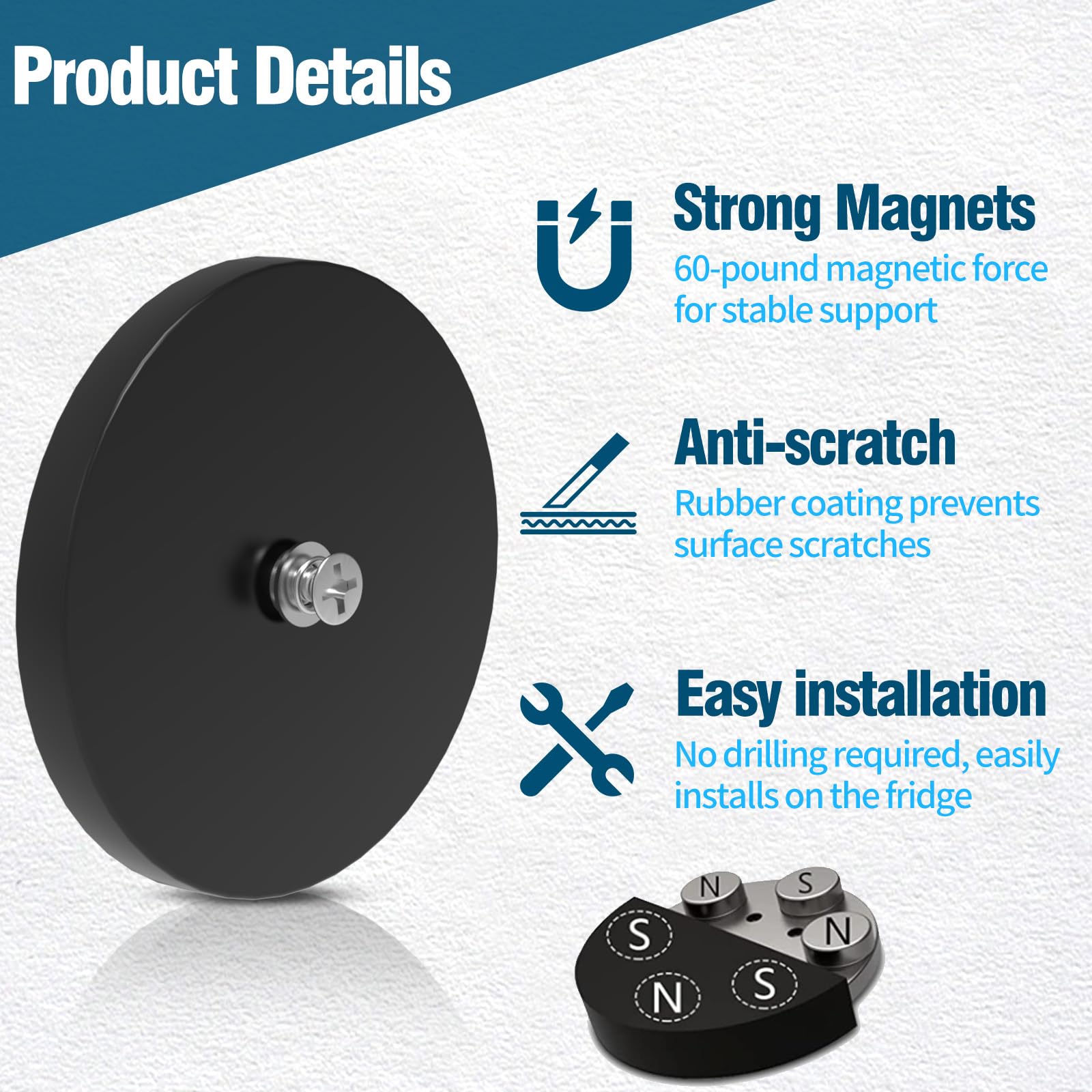 GUSUCIN magnet mount compatibility with metal surfaces supports daily planning.