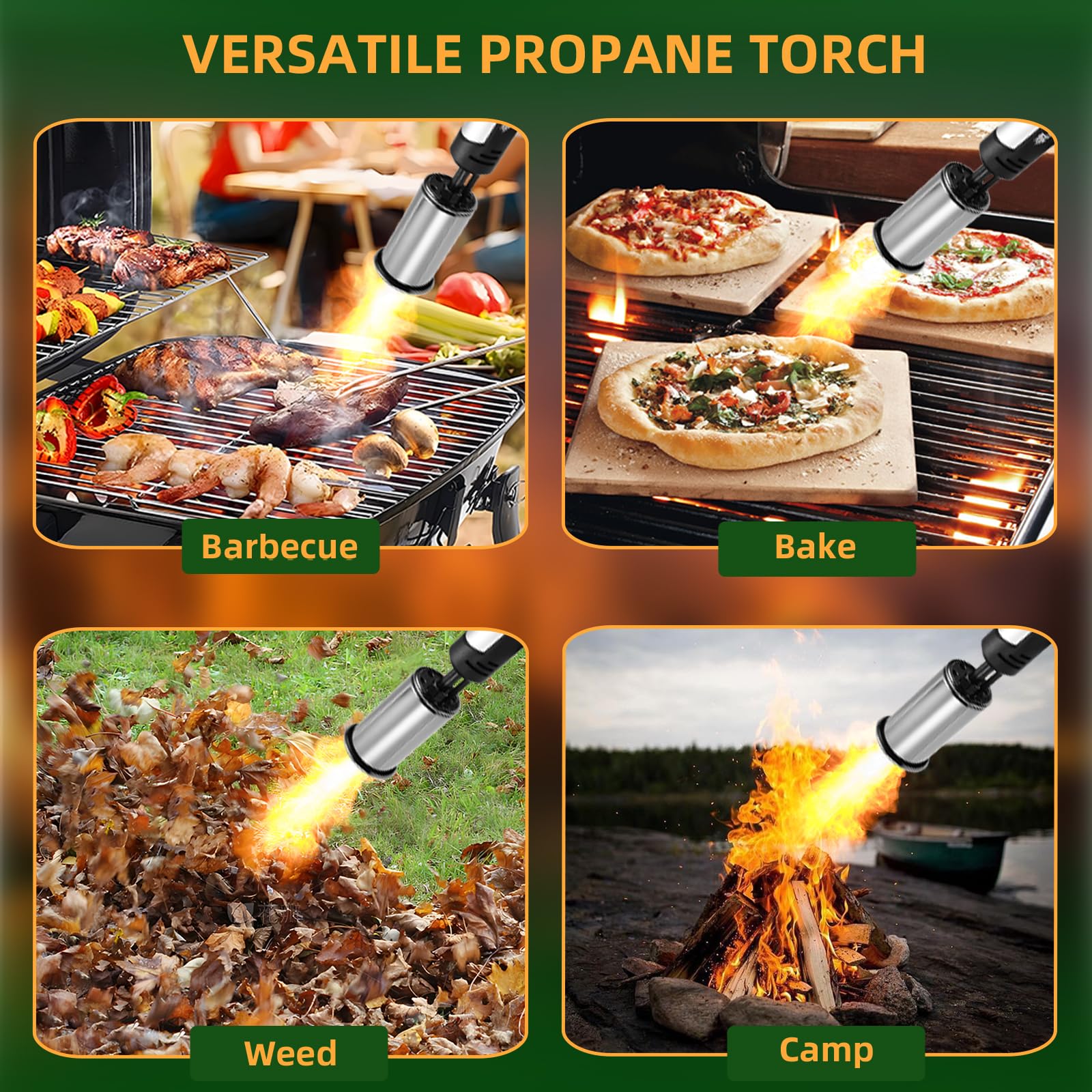 Gutenguy flamethrower for grilling, baking, and outdoor barbecues
