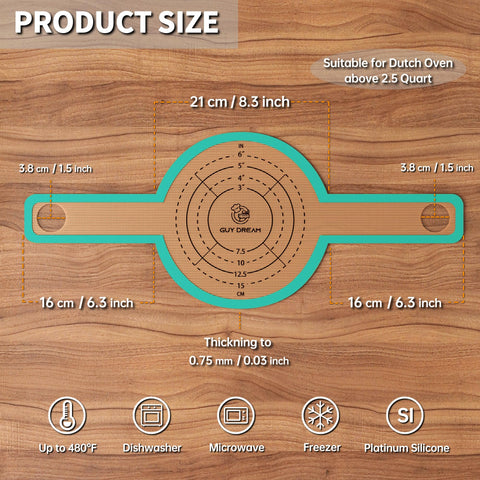 Bread sling designed to fit Dutch ovens for effortless transfer into the pot