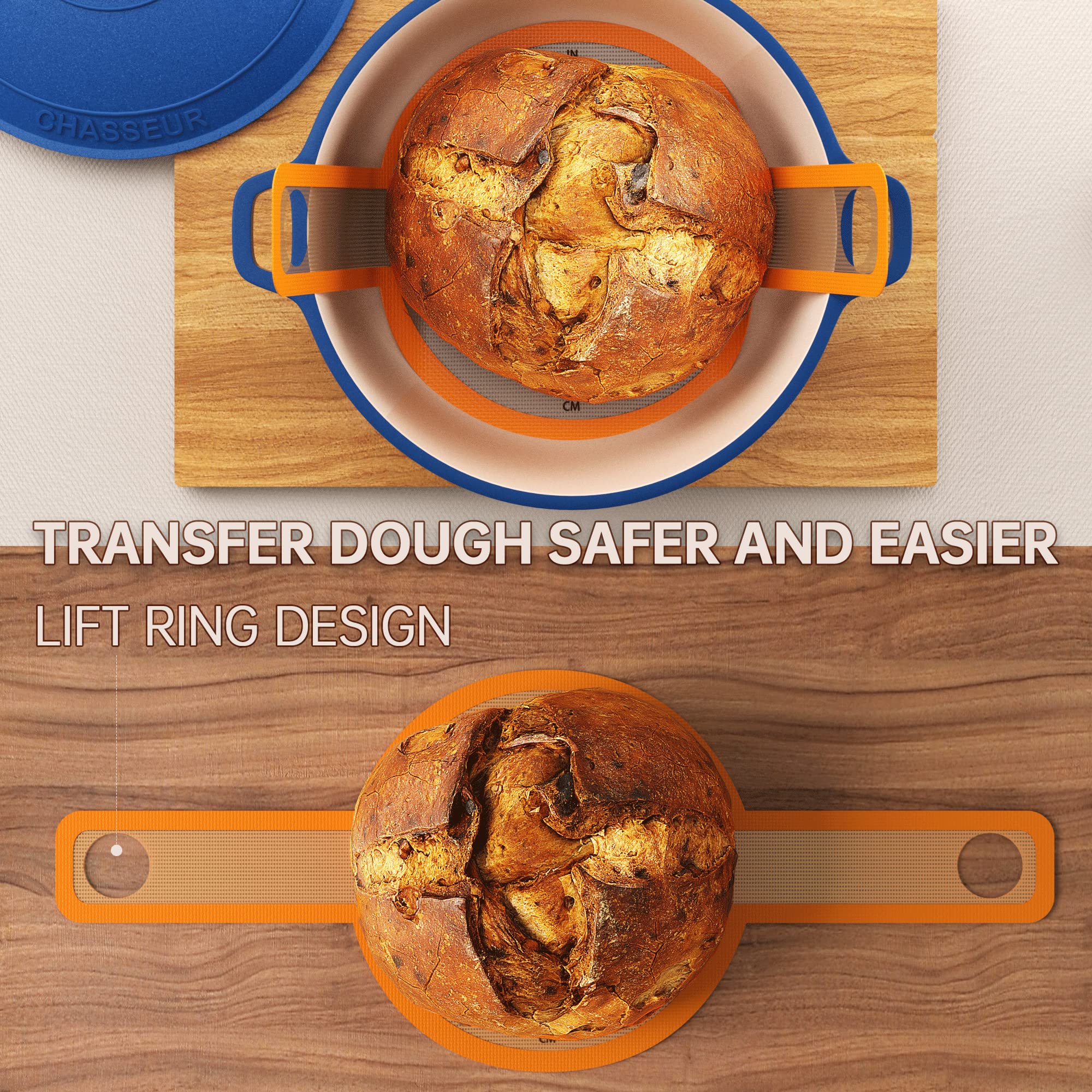 GUY.DRE.MAT bright orange color improves visibility during busy baking sessions.
