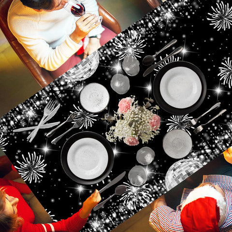 Guzbewu easy to clean New Year table cloths for quick cleanup after parties.