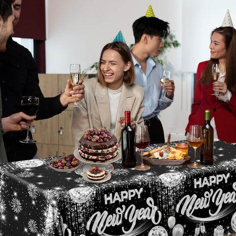 Guzbewu NYE party decor table cover ideal for celebrations and gatherings.