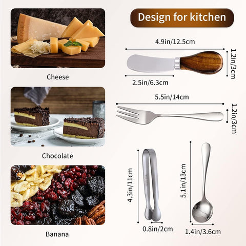 GUZE-US charcuterie forks set, durable stainless steel for easy serving.
