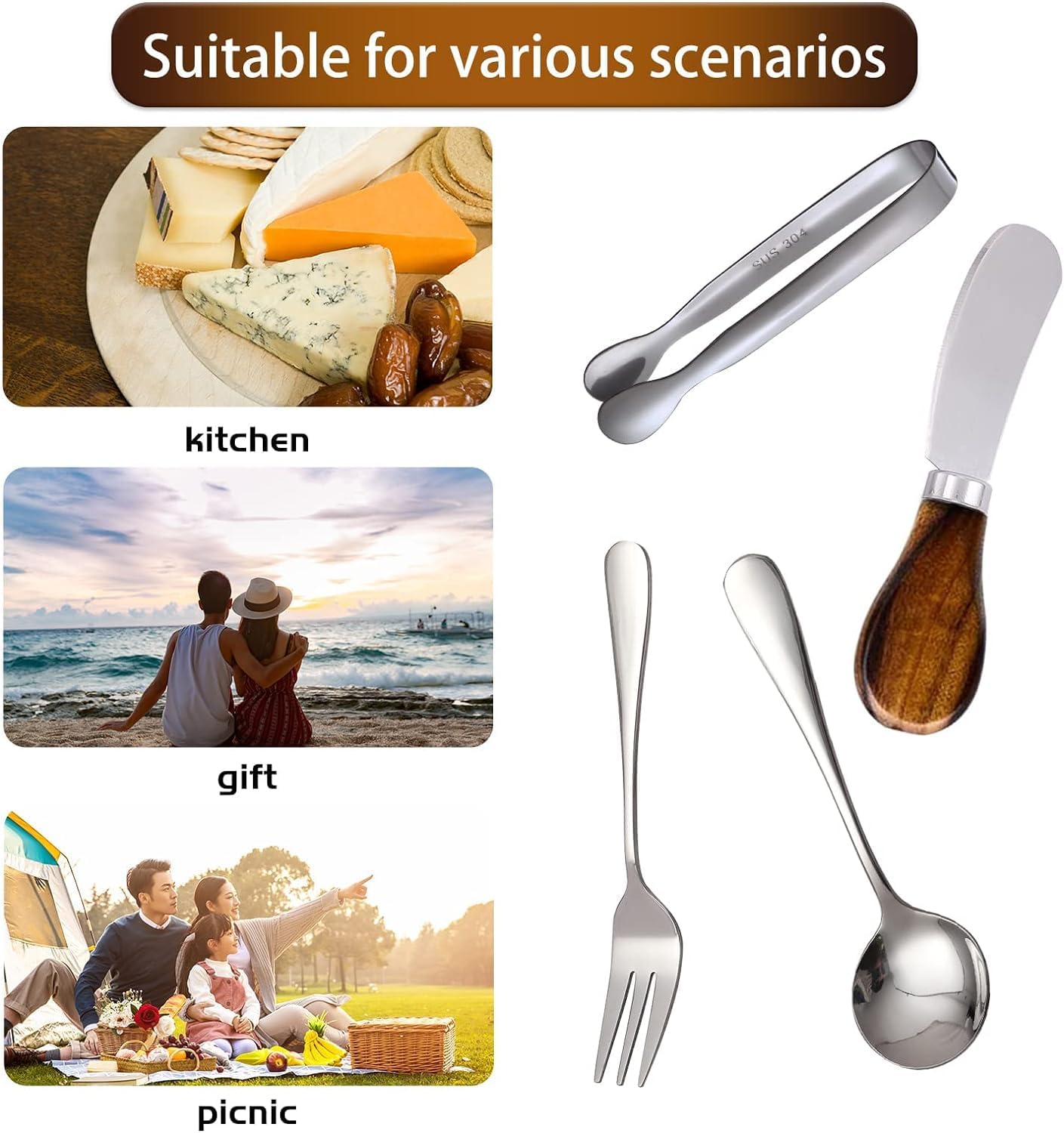 GUZE-US gift-pack charcuterie utensils ideal for gifting.