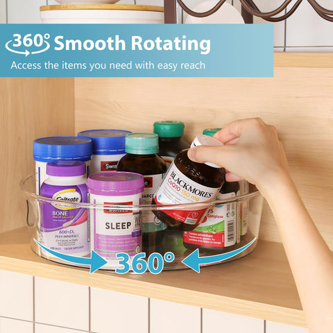 Guzon four-pack Lazy Susan with handles for easy relocation