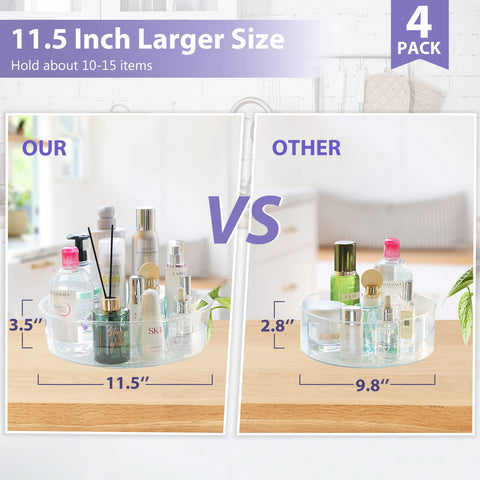 Guzon Lazy Susan 4-pack demonstrates pantry setup and space optimization.
