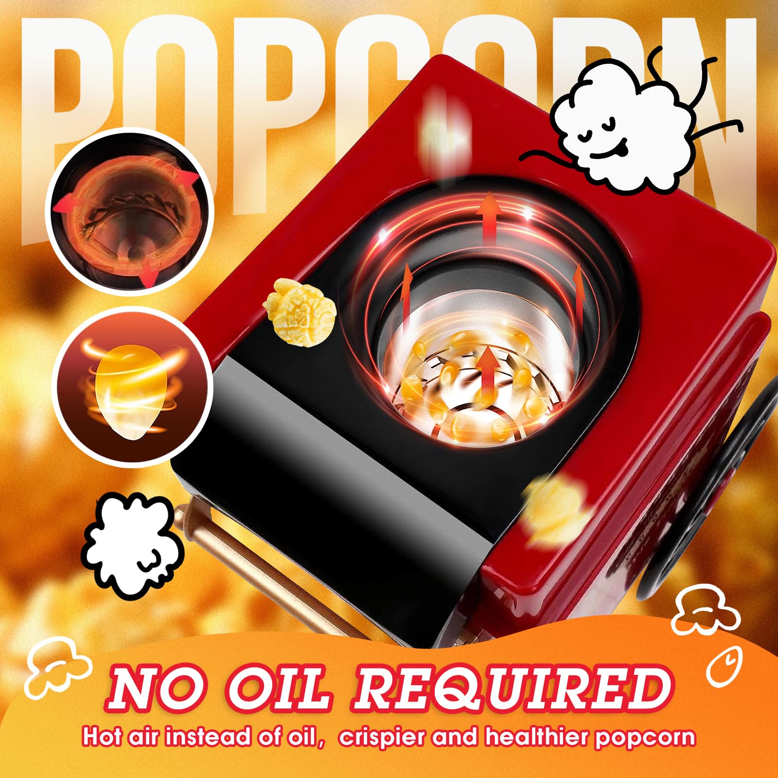 GVAKMM popcorn scooper included for easy, mess-free serving.