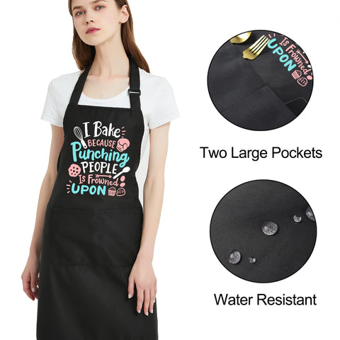 Gvlrbut funny prints on the apron add fun to cooking.