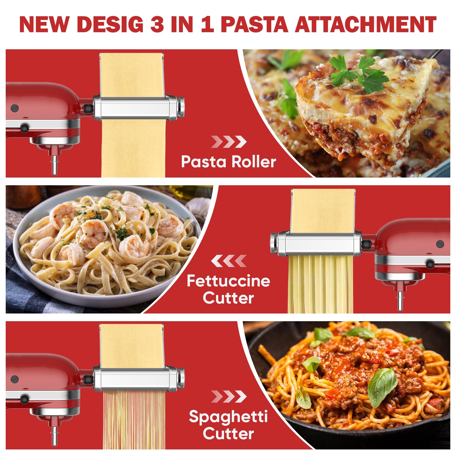 GVODE pasta attachment spaghetti cutter delivers precise strands at home.