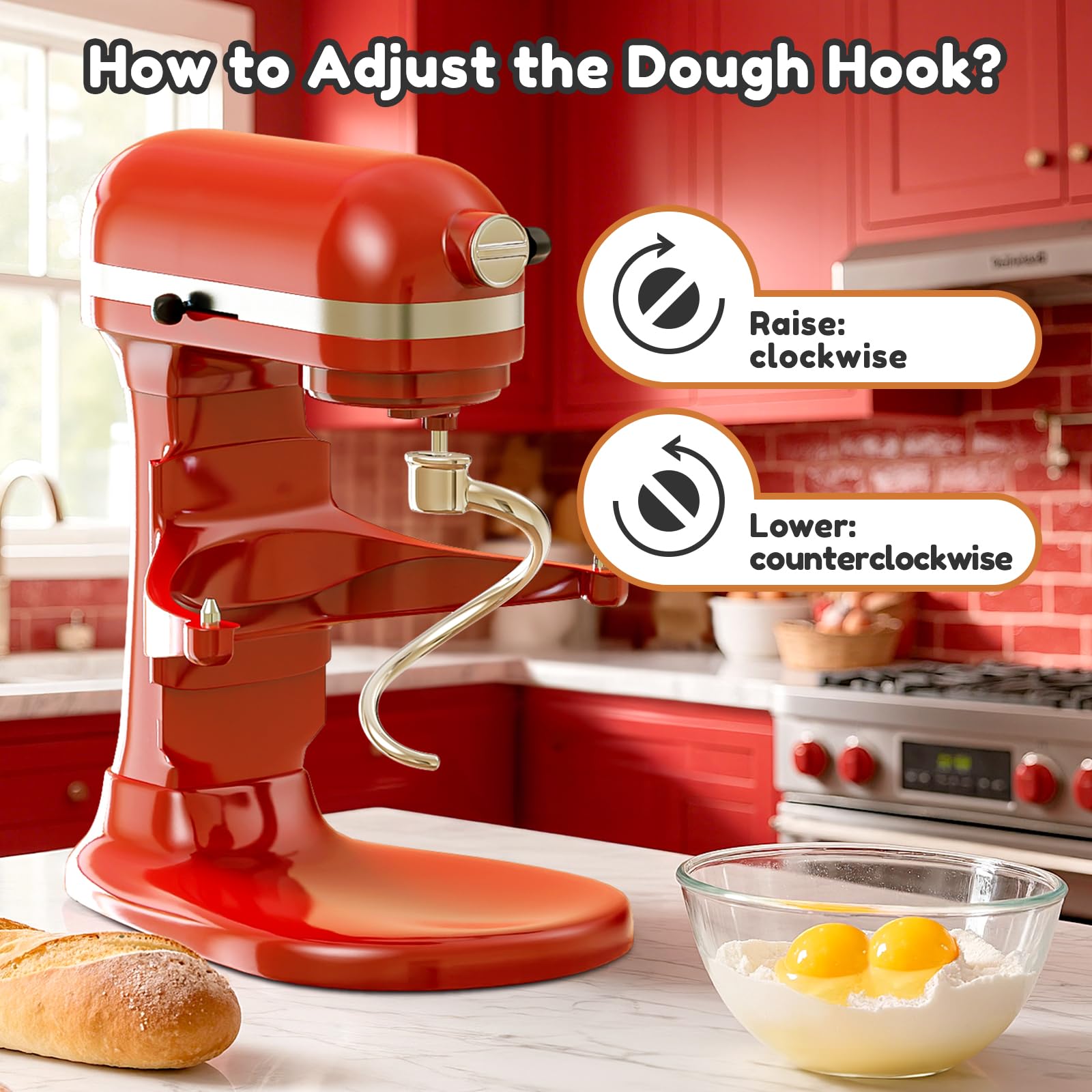 GVODE 304 stainless steel dough hook detail shows sturdy build.