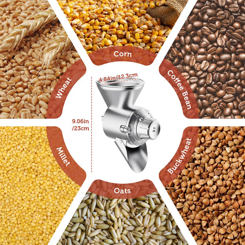 GVODE grain mill with nine grind levels for texture control and versatility.