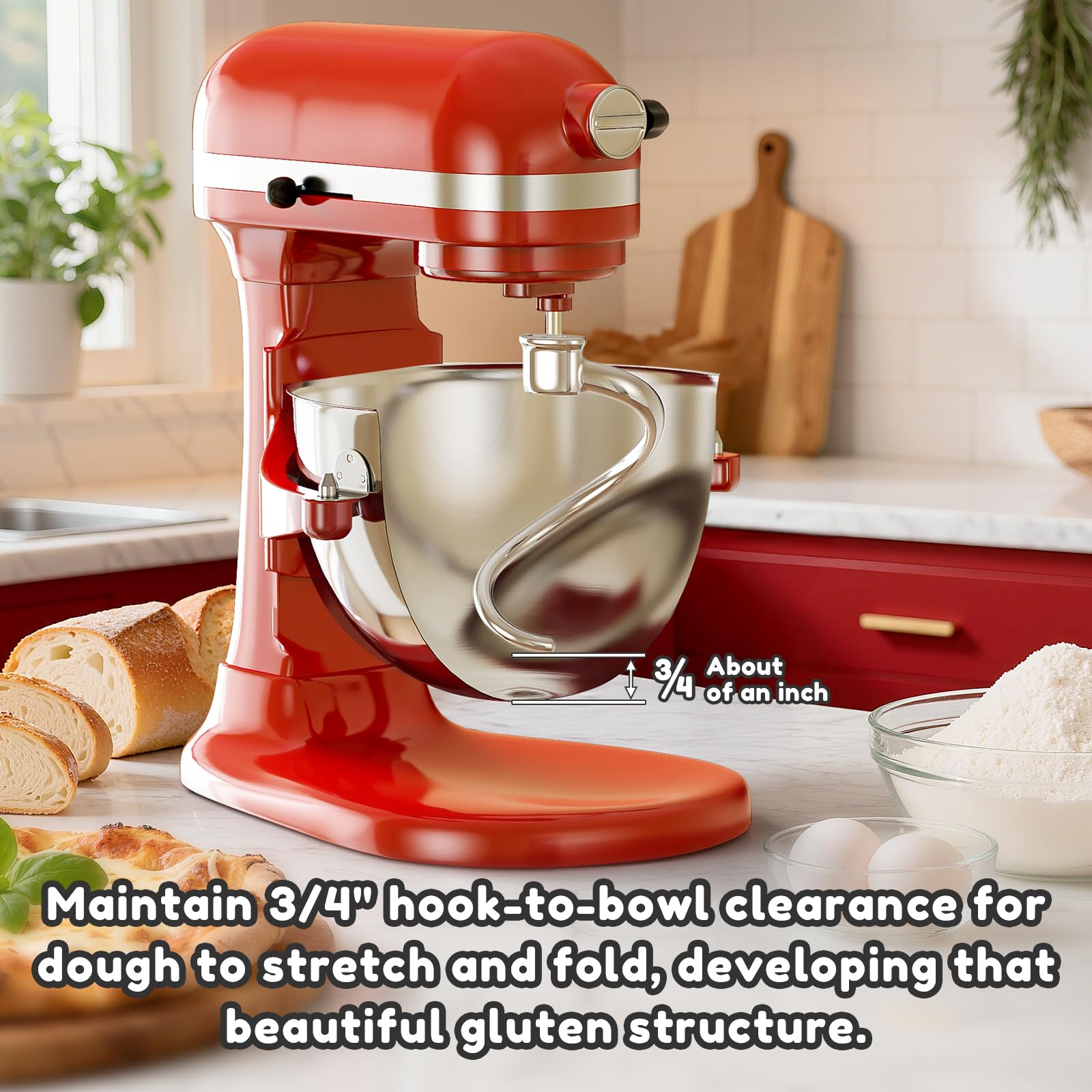 GVODE dough hook used for bread and pizza dough preparation.