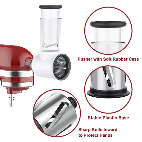 GVODE attachment easily clips to KitchenAid for quick setup.