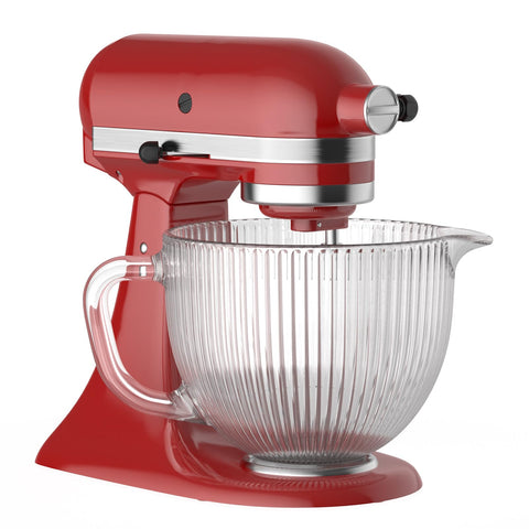 GVODE glass bowl with pour spout for KitchenAid improves pouring control during baking.
