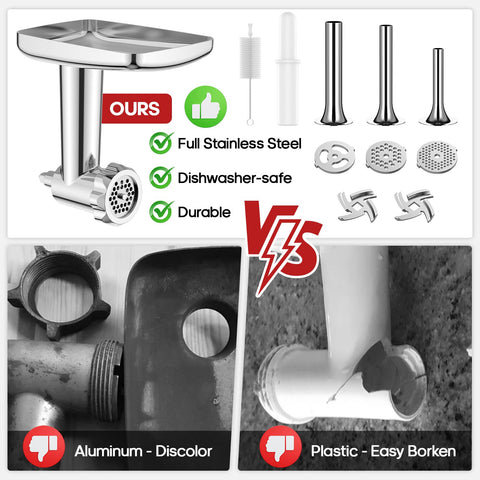 GVODE KitchenAid stand mixer grinder attachment shows easy, quick assembly