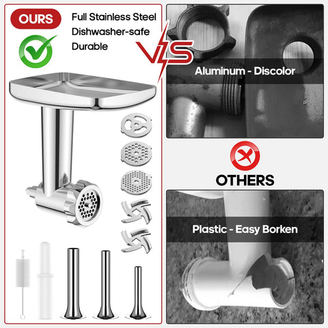GVODE grinding blades and plates set provides versatile texture options.