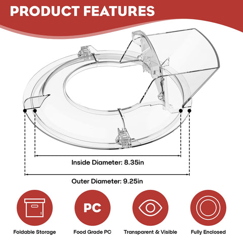 GVODE shield compatible with glass bowls for clear mixing visibility