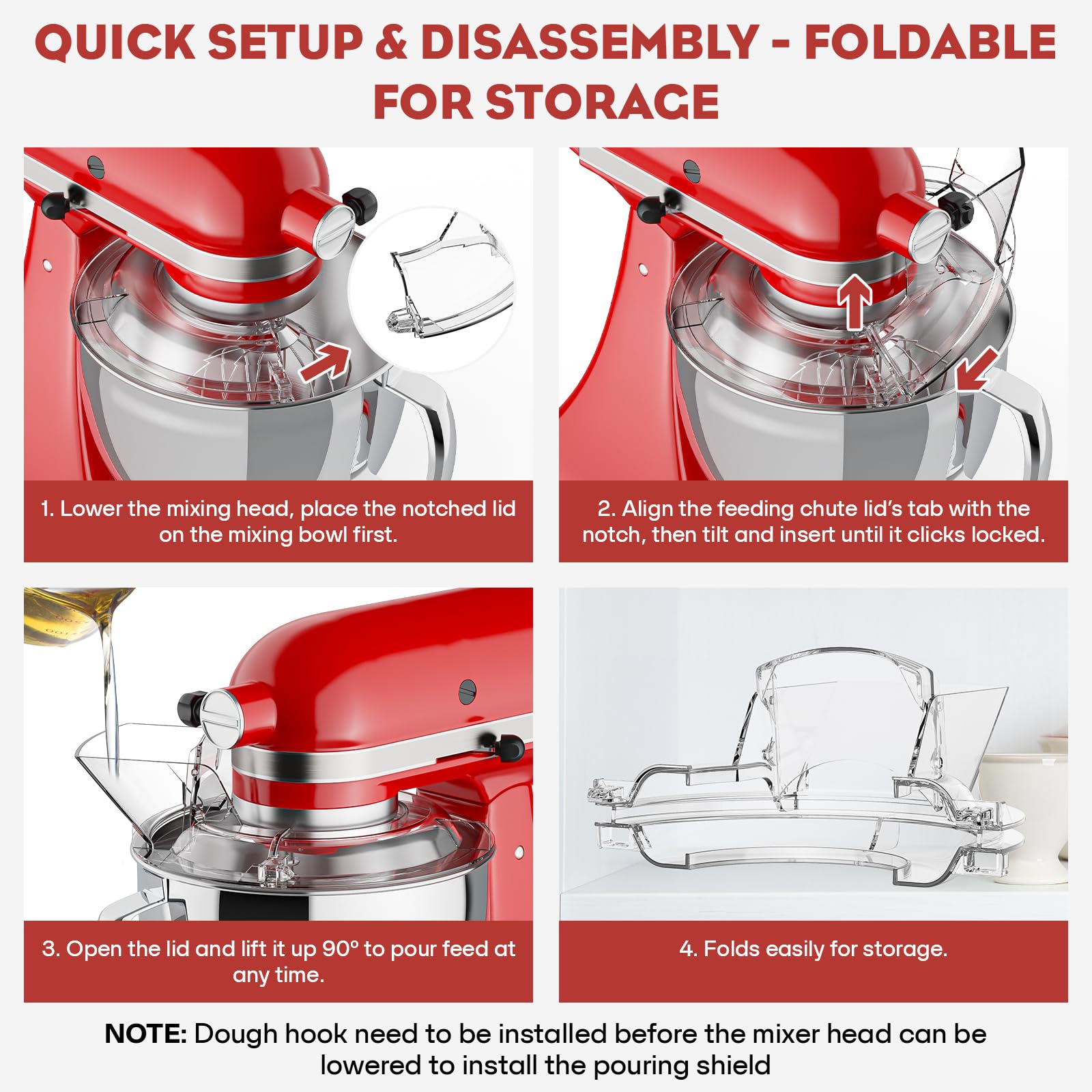 GVODE flip-top lid minimizes flour splashes during prep