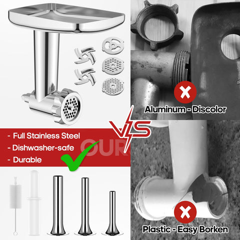 GVODE stainless steel grinder body with polished surface for durability.