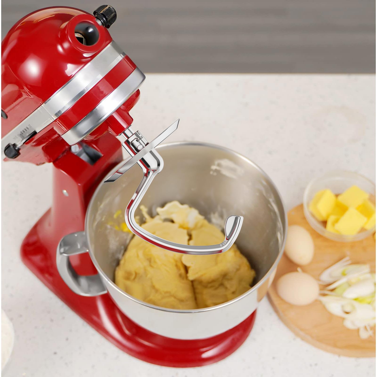 GVODE tilt-head compatibility dough hook ensures quick kneading on 4.5–5 qt mixers