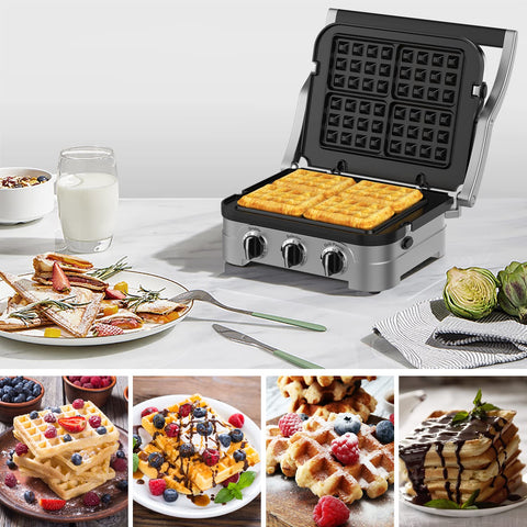 GVODE Waffle Plates fit Cuisinart Griddler GR-4N/GR-5B/GR-6/GRID-8N