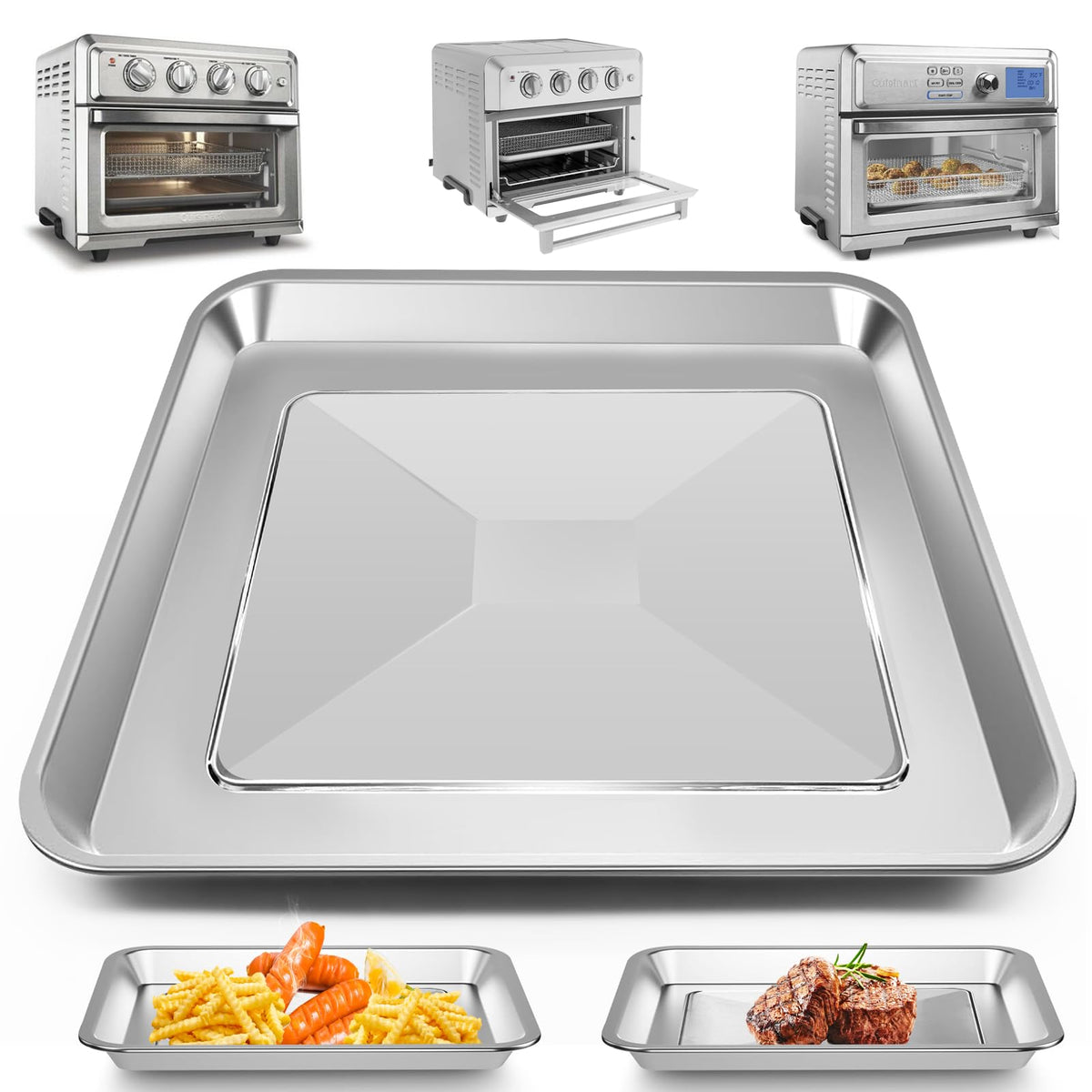 GWBSXM air fryer basket for Cuisinart TOA-60, durable mesh steel design.