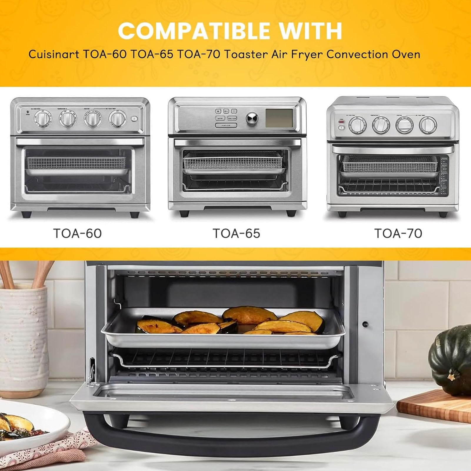 GWBSXM air fryer basket for Cuisinart TOA-70, perfect fit and versatility.