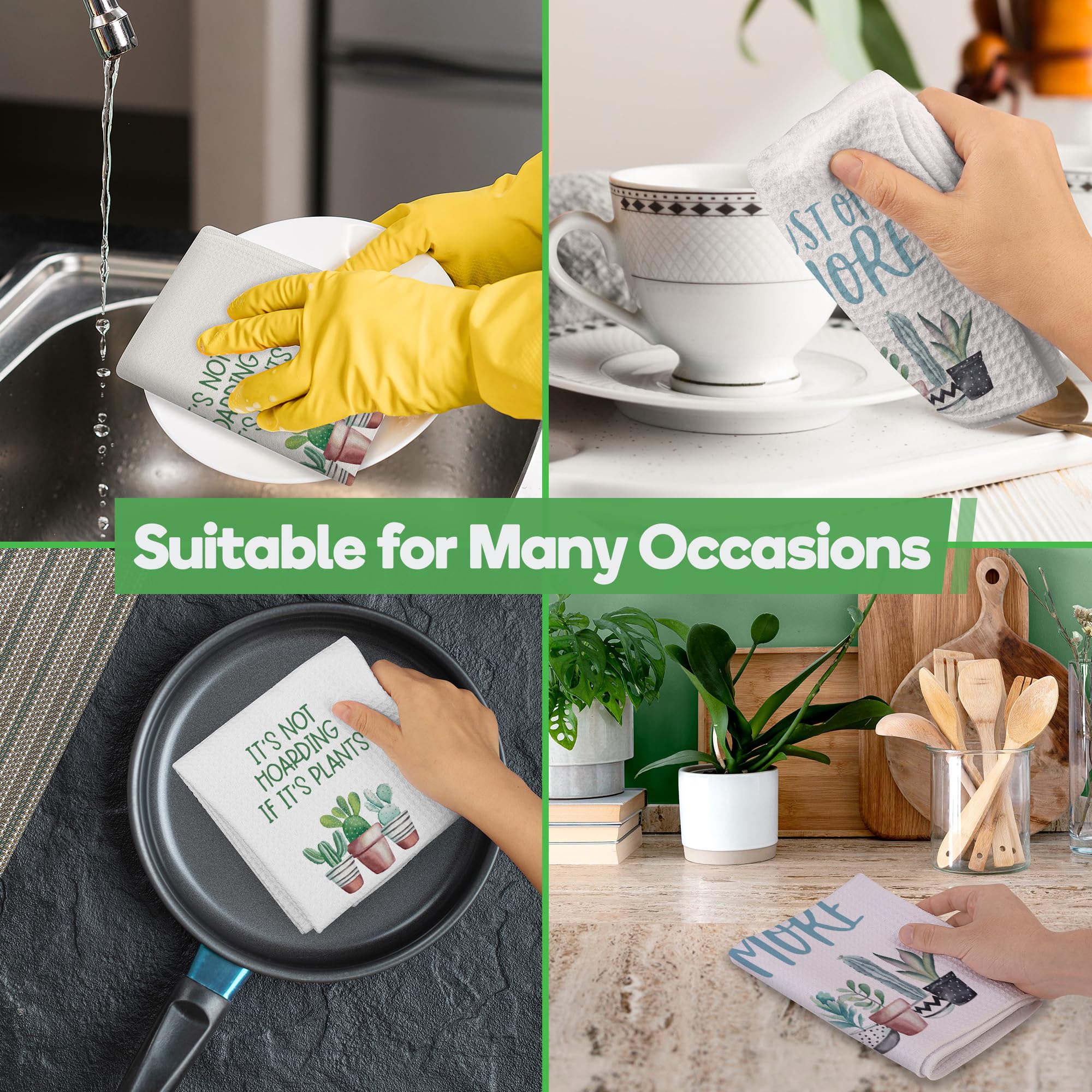 GwhyGifts dish towel set brightens kitchen with two designs and decorative flair.