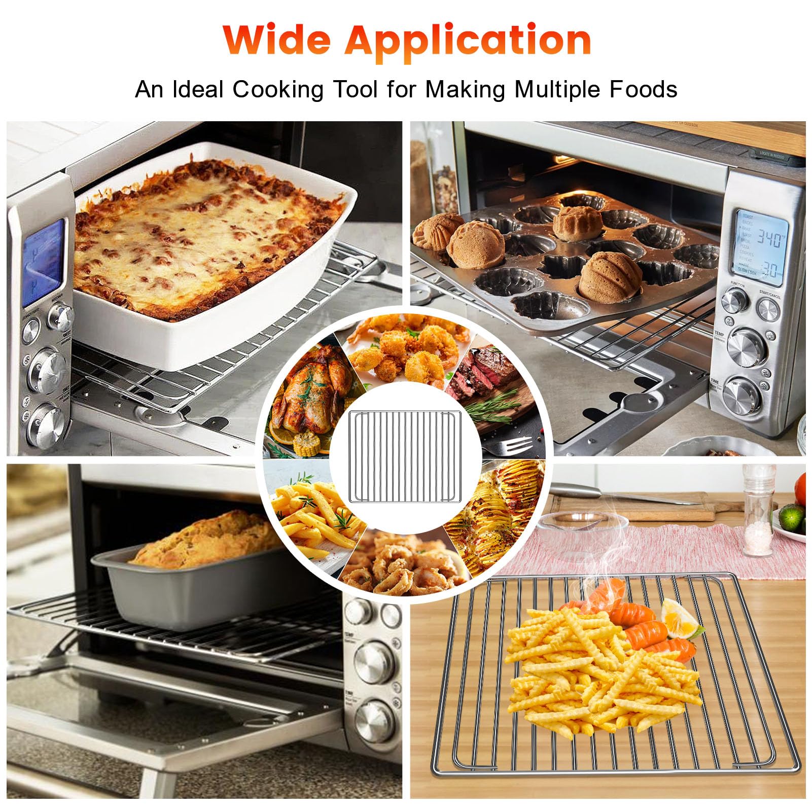 GXF 14x11-6-inch rack fits Breville and similar ovens.