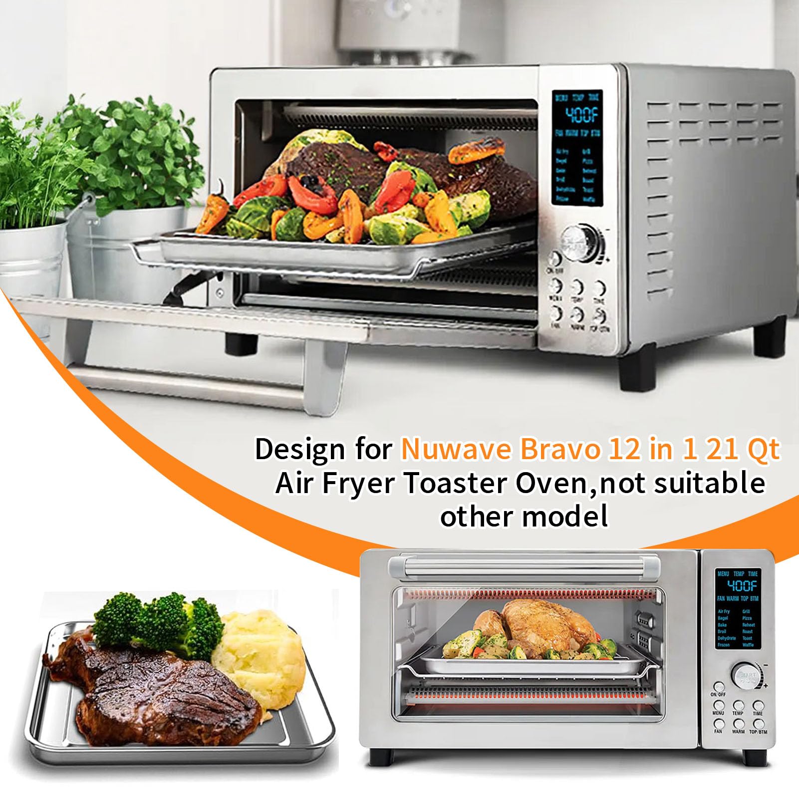 GXF Nuwave Bravo 12in crisper plate in use for crisp textures