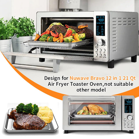 GXF Nuwave Bravo 12in crisper plate in use for crisp textures
