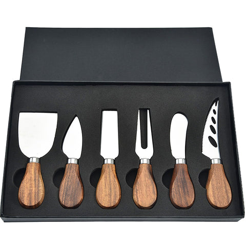 GXIQYL 6-piece cheese knife set on a charcuterie board for easy entertaining.