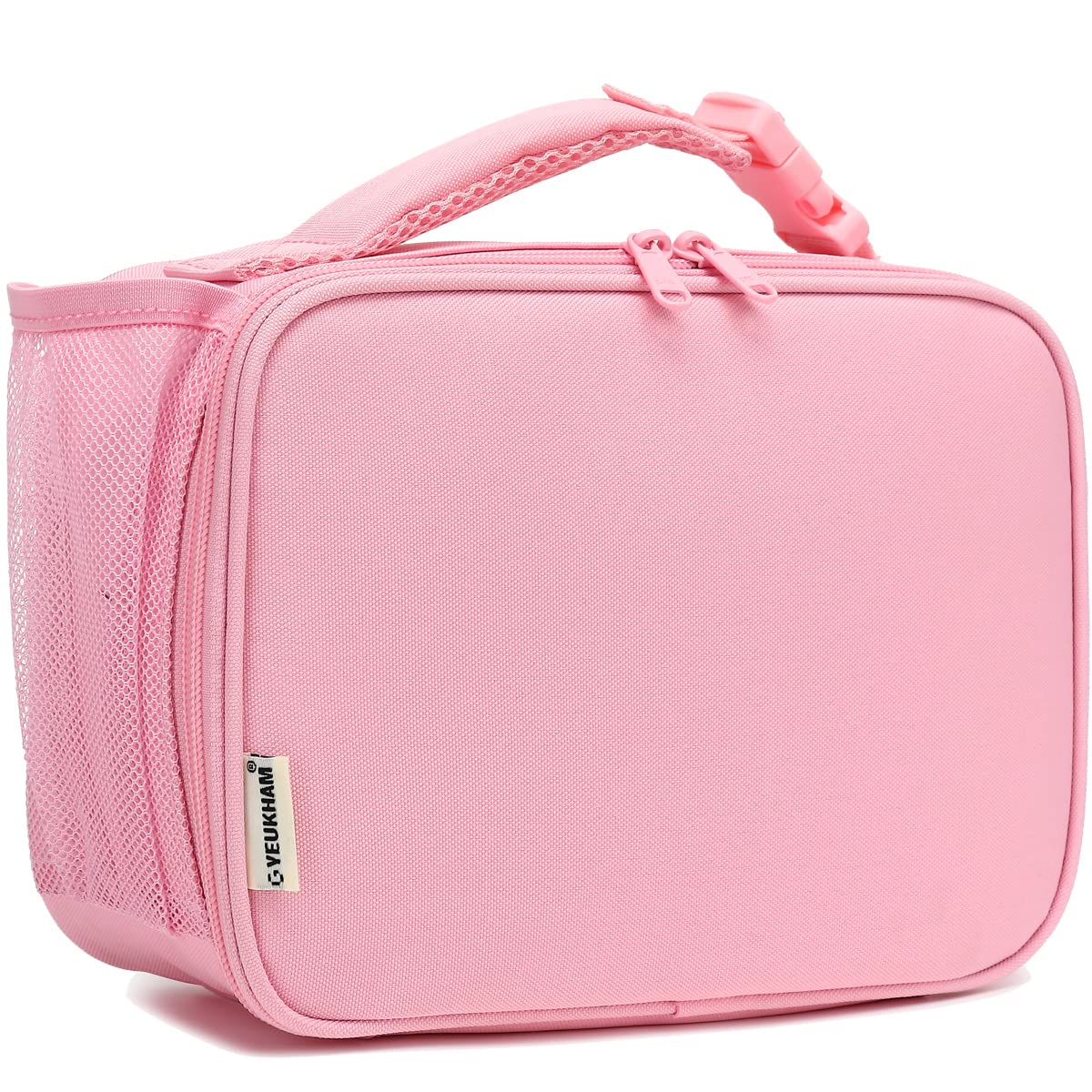 GYEUKHAM insulated lunch box pink closed, keeping meals organized for school