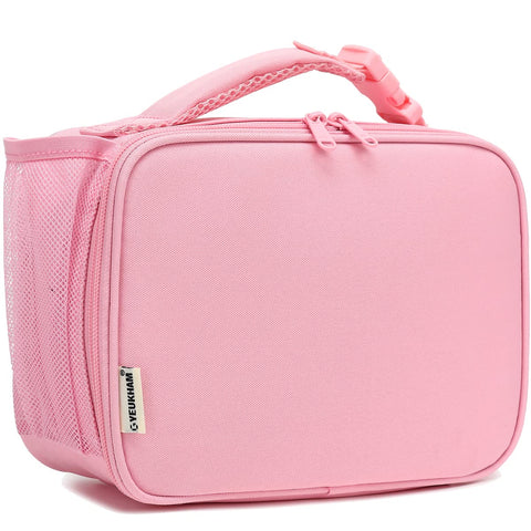 GYEUKHAM insulated lunch box pink closed, keeping meals organized for school